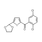 structure of CAS# 898778-90-0, (2,5-Dichlorophenyl)[5-(1,3-dioxolan-2-yl)-2-thienyl]methanone;2-(2,5-Dichlorobenzoyl)-5-(1,3-dioxolan-2-yl)thiophene