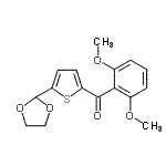 structure of CAS# 898779-07-2, (2,6-Dimethoxyphenyl)[5-(1,3-dioxolan-2-yl)-2-thienyl]methanone;2-(2,6-Dimethoxybenzoyl)-5-(1,3-dioxolan-2-yl)thiophene