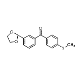 structure of CAS# 898779-12-9, [3-(1,3-Dioxolan-2-yl)phenyl][4-(methylsulfanyl)phenyl]methanone;3-(1,3-dioxolan-2-yl)-4'-thiomethylbenzophenone