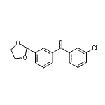 structure of CAS# 898779-21-0, (3-Chlorophenyl)[3-(1,3-dioxolan-2-yl)phenyl]methanone;3-chloro-3'-(1,3-dioxolan-2-yl)benzophenone