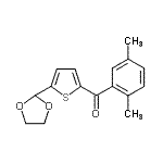 structure of CAS# 898779-22-1, (2,5-Dimethylphenyl)[5-(1,3-dioxolan-2-yl)-2-thienyl]methanone;2-(2,5-Dimethylbenzoyl)-5-(1,3-dioxolan-2-yl)thiophene
