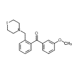 structure of CAS# 898781-50-5, (3-Methoxyphenyl)[2-(4-thiomorpholinylmethyl)phenyl]methanone;3'-methoxy-2-thiomorpholinomethyl benzophenone