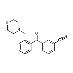 structure of CAS# 898781-56-1, 3-[2-(4-Thiomorpholinylmethyl)benzoyl]benzonitrile;3'-cyano-2-thiomorpholinomethyl benzophenone