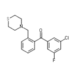 structure of CAS# 898782-20-2, (3-Chloro-5-fluorophenyl)[2-(4-thiomorpholinylmethyl)phenyl]methanone;3-chloro-5-fluoro-2'-thiomorpholinomethyl benzophenone