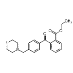 structure of CAS# 898782-49-5, Ethyl 2-[4-(4-thiomorpholinylmethyl)benzoyl]benzoate;2-carboethoxy-4'-thiomorpholinomethyl benzophenone