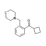 structure of CAS# 898782-54-2, Cyclobutyl[2-(4-thiomorpholinylmethyl)phenyl]methanone;cyclobutyl 2-(thiomorpholinomethyl)phenyl ketone