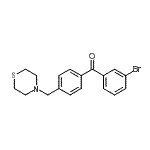 structure of CAS# 898782-59-7, (3-Bromophenyl)[4-(4-thiomorpholinylmethyl)phenyl]methanone;3-bromo-4'-thiomorpholinomethyl benzophenone