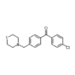 structure of CAS# 898782-65-5, (4-Chlorophenyl)[4-(4-thiomorpholinylmethyl)phenyl]methanone;4-chloro-4'-thiomorpholinomethyl benzophenone