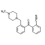 structure of CAS# 898782-82-6, 2-{2-[(4-Methyl-1-piperazinyl)methyl]benzoyl}benzonitrile;2-cyano-2'-(4-methylpiperazinomethyl) benzophenone
