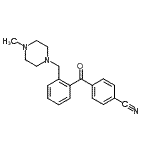 structure of CAS# 898782-86-0, 4-{2-[(4-Methyl-1-piperazinyl)methyl]benzoyl}benzonitrile;4'-cyano-2-(4-methylpiperazinomethyl) benzophenone