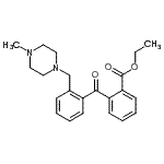 structure of CAS# 898782-89-3, Ethyl 2-{2-[(4-methyl-1-piperazinyl)methyl]benzoyl}benzoate;2-carboethoxy-2'-(4-methylpiperazinomethyl) benzophenone