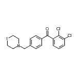 structure of CAS# 898783-10-3, (2,3-Dichlorophenyl)[4-(4-thiomorpholinylmethyl)phenyl]methanone;2,3-dichloro-4'-thiomorpholinomethyl benzophenone