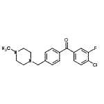 structure of CAS# 898783-83-0, (4-Chloro-3-fluorophenyl){4-[(4-methyl-1-piperazinyl)methyl]phenyl}methanone;4-chloro-3-fluoro-4'-(4-methylpiperazinomethyl) benzophenone