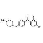 structure of CAS# 898783-97-6, (4-Bromo-2-fluorophenyl){4-[(4-methyl-1-piperazinyl)methyl]phenyl}methanone;4-bromo-2-fluoro-4'-(4-methylpiperazinomethyl) benzophenone