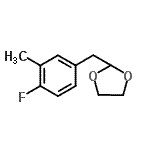 structure of CAS# 898785-07-4, 2-(4-Fluoro-3-methylbenzyl)-1,3-dioxolane;4-Fluoro-3-methyl (1,3-dioxolan-2-ylmethyl)benzene