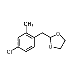 structure of CAS# 898785-13-2, 2-(4-Chloro-2-methylbenzyl)-1,3-dioxolane;4-Chloro-2-methyl (1,3-dioxolan-2-ylmethyl)benzene