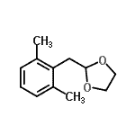 structure of CAS# 898785-37-0, 2-(2,6-Dimethylbenzyl)-1,3-dioxolane;2,6-Dimethyl(1,3-dioxolan-2-ylmethyl)benzene