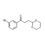 structure of CAS# 898785-68-7, 1-(3-Bromophenyl)-3-(1,3-dioxan-2-yl)-1-propanone;3'-Bromo-3-(1,3-dioxan-2-yl)propiophenone