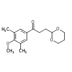 structure of CAS# 898786-73-7, 3-(1,3-Dioxan-2-yl)-1-(4-methoxy-3,5-dimethylphenyl)-1-propanone;3',5'-dimethyl-4'-methoxy-3-(1,3-dioxan-2-yl)propiophenone