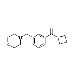structure of CAS# 898788-08-4, Cyclobutyl[3-(4-thiomorpholinylmethyl)phenyl]methanone;cyclobutyl 3-(thiomorpholinomethyl)phenyl ketone