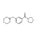 structure of CAS# 898788-11-9, Cyclopentyl[3-(4-thiomorpholinylmethyl)phenyl]methanone;cyclopentyl 3-(thiomorpholinomethyl)phenyl ketone
