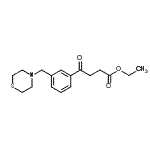 structure of CAS# 898788-17-5, Ethyl 4-oxo-4-[3-(4-thiomorpholinylmethyl)phenyl]butanoate;ethyl 4-oxo-4-[3-(thiomorpholinomethyl)phenyl]butyrate
