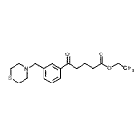 structure of CAS# 898788-20-0, Ethyl 5-oxo-5-[3-(4-thiomorpholinylmethyl)phenyl]pentanoate;ethyl 5-oxo-5-[3-(thiomorpholinomethyl)phenyl]valerate