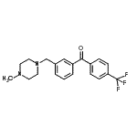structure of CAS# 898789-06-5, {3-[(4-Methyl-1-piperazinyl)methyl]phenyl}[4-(trifluoromethyl)phenyl]methanone;3-(4-methylpiperazinomethyl)-4'-trifluoromethylbenzophenone