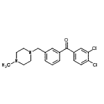 structure of CAS# 898789-27-0, (3,4-Dichlorophenyl){3-[(4-methyl-1-piperazinyl)methyl]phenyl}methanone;3,4-Dichloro-3'-(4-methylpiperazinomethyl) benzophenone