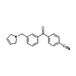 structure of CAS# 898789-78-1, 4-[3-(2,5-Dihydro-1H-pyrrol-1-ylmethyl)benzoyl]benzonitrile;4'-cyano-3-(3-pyrrolinomethyl) benzophenone