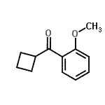 structure of CAS# 898790-42-6, Cyclobutyl(2-methoxyphenyl)methanone;Cyclobutyl 2-methoxyphenyl ketone;MFCD03841248