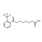 structure of CAS# 898791-04-3, 8-Oxo-8-[2-(trifluoromethyl)phenyl]octanoic acid;8-oxo-8-(2-trifluoromethylphenyl)octanoic acid