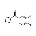 structure of CAS# 898791-28-1, Cyclobutyl(3,4-difluorophenyl)methanone;Cyclobutyl 3,4-difluorophenyl ketone