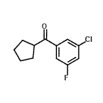 structure of CAS# 898791-72-5, (3-Chloro-5-fluorophenyl)(cyclopentyl)methanone;3-Chloro-5-fluorophenyl cyclopentyl ketone