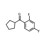 structure of CAS# 898791-93-0, Cyclopentyl(2,4-difluorophenyl)methanone;cyclopentyl 2,4-difluorophenyl ketone