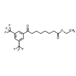 structure of CAS# 898793-03-8, Ethyl 8-[3,5-bis(trifluoromethyl)phenyl]-8-oxooctanoate;ethyl 8-(3,5-ditrifluoromethylphenyl)-8-oxooctanoate