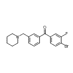 structure of CAS# 898793-24-3, (4-Bromo-3-fluorophenyl)[3-(1-piperidinylmethyl)phenyl]methanone;4-bromo-3-fluoro-3'-piperidinomethyl benzophenone