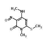 CAS#: 89897-46-1， 3-Methyl-6-(methylamino)-2-(methylsulfanyl)-5-nitroso-4(3H)-pyrimidinone