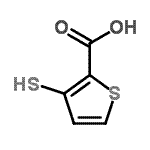 structure of CAS# 90033-62-8, 3-Sulfanyl-2-thiophenecarboxylic acid;3-mercaptothiophene-2-carboxylic acid;3-sulfanyl-2-thiophenecarboxylic acid;MFCD00663854