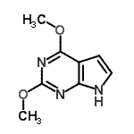 structure of CAS# 90057-09-3, 2,4-Dimethoxy-7H-pyrrolo[2,3-d]pyrimidine;2,6-Dimethoxy-7-deazapurine