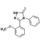 结构式 CAS# 90429-14-4, 5-(2-甲氧基苯基)-4-苯基-4H-1,2,4-三唑-3-硫醇