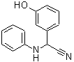 structure of CAS# 904817-08-9, Anilino(3-hydroxyphenyl)acetonitrile;(3-Hydroxyphenyl)(phenylamino)acetonitrile;(3-Hydroxyphenyl)phenylaminoacetonitrile;(3-Hydroxy-phenyl)-phenylamino-acetonitrile