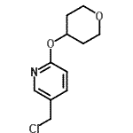 structure of CAS# 906352-80-5, 5-(Chloromethyl)-2-(tetrahydro-2H-pyran-4-yloxy)pyridine;4-[5-(chloromethyl)-2-pyridyloxy]-2H-3,4,5,6-tetrahydropyran;4-{[5-(Chloromethyl)pyridin-2-yl]oxy}tetrahydro-2H-pyran;5-(Chloromethyl)-2-[(tetrahydro-2H-pyran-4-yl)oxy]pyridine