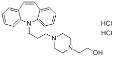 structure of CAS# 909-39-7, Opipramol dihydrochloride;2-[4-[3-(11-Benzo[B][1]Benzazepinyl)Propyl]-1-Piperazinyl]Ethanol Dihydrochloride;Opipramol Hydrochloride (Jan/Usan);D01477