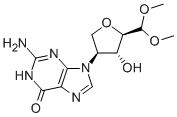 CAS#: 909409-94-5， 4-(2-Amino-1,6-Dihydro-6-Oxo-9H-Purin-9-Yl)-2,5-Anhydro-4-Deoxy-1-(Dimethyl Acetal)-L-Lyxose