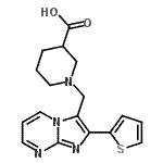 CAS#: 912770-78-6， 1-{[2-(2-Thienyl)imidazo[1,2-a]pyrimidin-3-yl]methyl}-3-piperidinecarboxylic acid