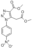 structure of CAS# 91306-60-4, Methyl 5-(2-Methoxy-2-Oxoethyl)-1-(4-Nitrophenyl)-1H-1,2,3-Triazole-4-Carboxylate;Methyl 5-(2-Methoxy-2-Oxo-Ethyl)-1-(4-Nitrophenyl)Triazole-4-Carboxylate;5-(2-Methoxy-2-Oxoethyl)-1-(4-Nitrophenyl)-4-Triazolecarboxylic Acid Methyl Ester;5-(2-Keto-2-Methoxy-Ethyl)-1-(4-Nitrophenyl)Triazole-4-Carboxylic Acid Methyl Ester