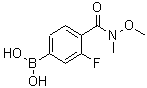 结构式 CAS# 913835-59-3, {3-氟-4-[甲氧基(甲基)氨基甲酰]苯基}硼酸