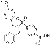 structure of CAS# 913835-95-7, B-[4-[[[(4-Methoxyphenyl)Methyl](Phenylmethyl)Amino]Sulfonyl]Phenyl]-Boronic Acid;4-[N-Benzyl-N-(4-Methoxybenzyl)Sulphamoyl]Benzeneboronic Acid 98%;4-[N-BENZYL-N-(4-METHOXYBENZYL)SULPHAMOYL]BENZENEBORONIC ACID 98;4-[N-BENZYL-N-(4-METHOXYBENZYL)SULPHAMOYL]BENZENEBORONIC ACID