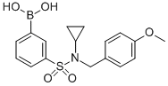 structure of CAS# 913836-07-4, B-[3-[[Cyclopropyl[(4-Methoxyphenyl)Methyl]Amino]Sulfonyl]Phenyl]-Boronic Acid;3-[N-Cyclopropyl-N-(4-Methoxybenzyl)Sulphamoyl]Benzeneboronic Acid 98%;3-[N-Cyclopropyl-N-(4-Methoxybenzyl)Sulphamoyl]Benzeneboronic Acid;3-[Cyclopropyl(4-Methoxybenzyl)Sulfamoyl]Benzeneboronic Acid, 98%